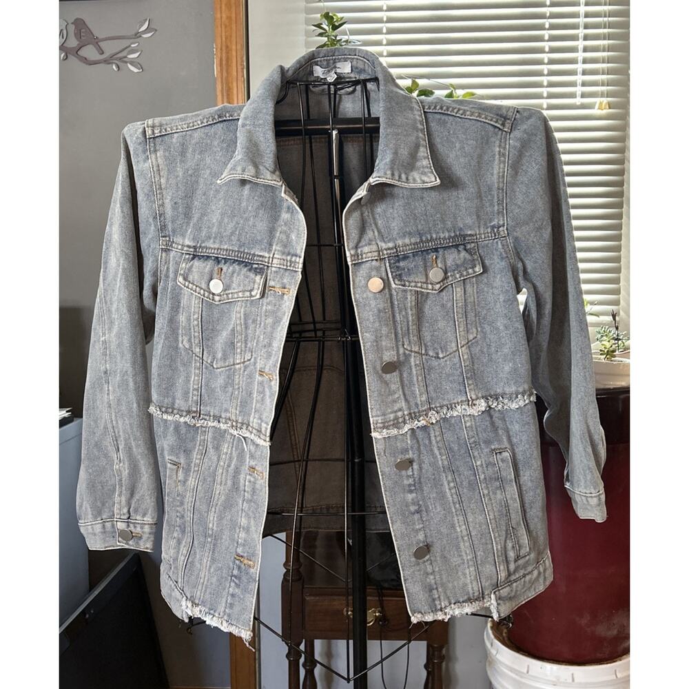 Polagram Women's Denim Jacket, Medium, Great Condition, Distressed, Boho Style.
